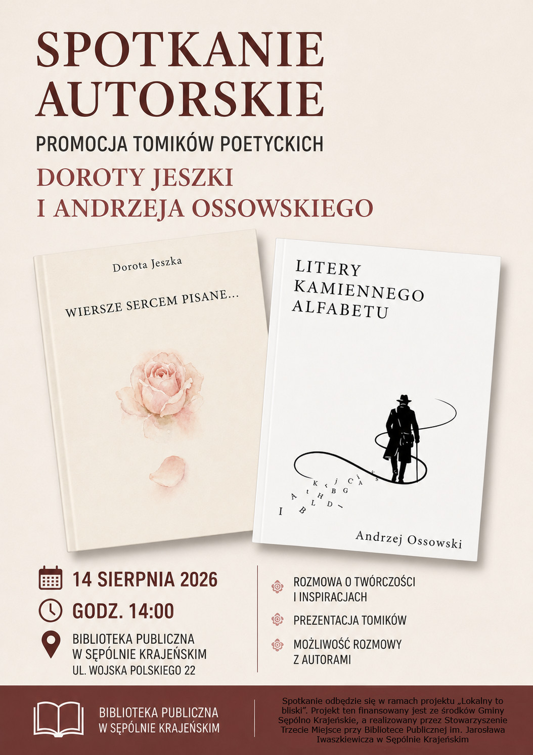 Promocja tomików poetyckich Doroty Jeszki i Andrzeja Ossowskiego